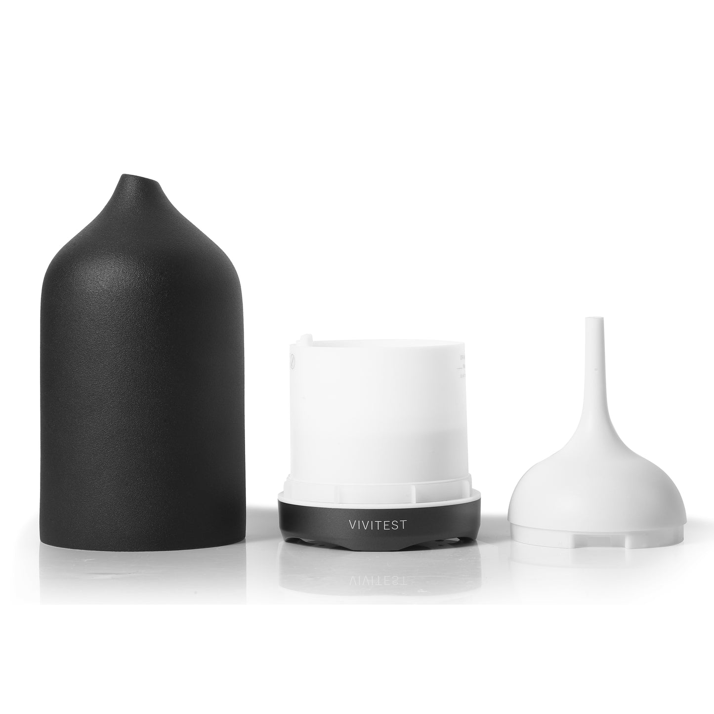 VIVITEST Diffusers for Essential Oils,Stone Oil Diffuser,Ceramic Essential Oil Diffusers Black for Home (250ML)