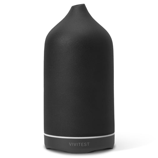 VIVITEST Diffusers for Essential Oils,Stone Oil Diffuser,Ceramic Essential Oil Diffusers Black for Home (250ML)